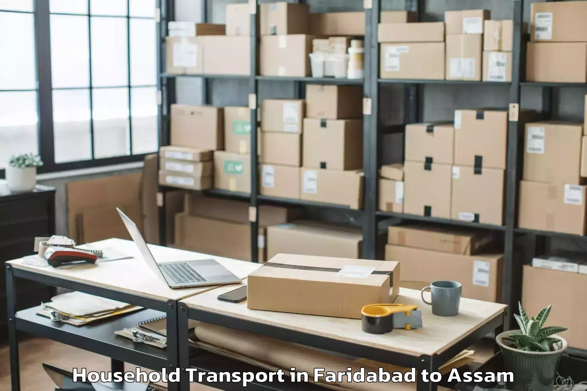 Book Faridabad to Chaparmukh Household Transport